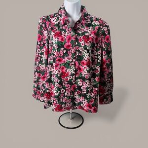 Crown & Ivy Women's Button Down Long Sleeve Shirt Sz Large